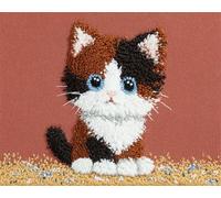 AYAOYANGGO DIY Animal Rug Making Kit Cartoon Cat Latch Hook Craft Kits Carpet Crochet Kit for Adults Beginners DIY Rug Making Set Needlework for Home Decoration 23x16in