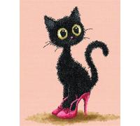 AYAOYANGGO DIY Animal Tapestry Kit Cartoon Black Cat Latch Hook Rug Set Crochet Rugs Kit Cross Stitch Set DIY Crafts,Gifts,Doormat,Decoration Carpet Making Canvas 23x35in