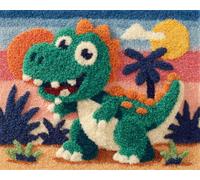 AYAOYANGGO DIY Animal Tapestry Kit Cartoon Dinosaur Latch Hook Rug Set Crochet Rugs Kit Cross Stitch Set DIY Crafts,Gifts,Doormat,Decoration Carpet Making Canvas 23x35in