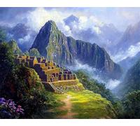 AYAOYANGGO DIY Beaded Cross Stitch Kits Retro Architectural Scenery Needlepoint Handcraft Kit DIY Beaded Painting 3D Tapestry Bead Cross Stitch Set 9CT 40x50cm