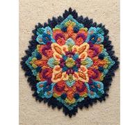 AYAOYANGGO DIY Latch Hook Rug Kit Colorful Patterns DIY Rug Making Craft Adults with Color Printed Canvas Crochet Embroidery Carpet Set Home Decor 23x35in