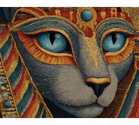 AYAOYANGGO DIY Rug Making Kit Cartoon Egyptian Cat God Latch Hook Craft Kits Carpet Crochet Kit for Adults Beginners DIY Rug Making Set Needlework for Home Decoration 23x35in