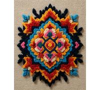 AYAOYANGGO DIY Rug Making Kit Colorful Patterns Cross Stitch Rug Making Kit,Carpet Crochet Kits Embroidery Set Needlework Crafts for Home Decor 23x16in