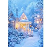 AYAOYANGGO DIY Seed Bead Embroidery Kits Fantasy Castle Scenery Beadwork Craft Kit for Beginners,Needlework Set,Preprint Pattern Decor Wall Art 9CT 40x50cm