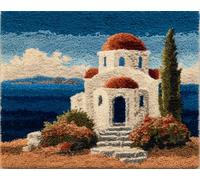 AYAOYANGGO Landscape Latch Hook Rug Kitseaside Church Rug Making Kit for Adults and Kids，Carpet Latch Hook Kits Embroidery Needlework DIY Crafts 35x46in