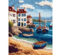 AYAOYANGGO Landscape Tapestry Kitport Cities Latch Hook Rug Set Crochet Rugs Kit Cross Stitch Set DIY Crafts,Gifts,Doormat,Decoration Carpet Making Canvas 35x46in