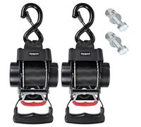 Ayaport Boat RetractableTie Down Straps to Trailer 1.75in x 6ft Bolt-on Transom Tie Downs - 4400lbs Break Strength, Heavy Duty Boat Trailer Ratchet Straps 2pk