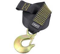Ayaport Boat Trailer Winch Strap with Hook 2” x 20’ 10000lbs Break Strength Hand Crank Boat Trailer Strap Replacement for Marine Towing Pontoon Fishing Boat Accessories (Steel Hook, Black)
