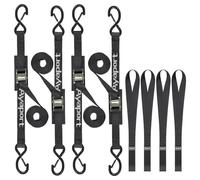 Ayaport Cam Buckle Tie Down Straps 12ft 1250lbs Break Strength 4 pcs Securing Straps with S Hooks for Motorcycle, Car, Truck, Dirt Bike