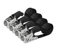 Ayaport Endless Ratchet Tie Down Straps Heavy Duty Cargo Tie Downs, 4FT Stainless Sturdy Nylon Black Strap Down Ratcheting Securing Straps, Tie-Down Motorcycles, Trailer Loads, Kayak (4pcs)