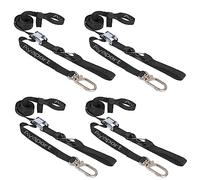 Ayaport Motorcycle Tie Down Straps 1.1” x 7’ (with Swivel Carabiner Hooks) Cam Buckle Tie Downs, Handlebar Strap for Dirt Bike, Motor Bike, Kayak, Car, Truck, Boat, Cargo, Black (1.1" x7'-4pcs)