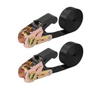 Ayaport Ratchet Straps Tie Downs 2.4M x 25mm Endless Heavy Duty Cargo Straps Nylon Black Ratcheting Strap (No Hook), Tie-Down for Motorcycles, Trailer Loads, Kayaks (2.4M-2pcs)