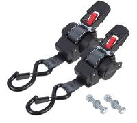 Ayaport Retractable Ratchet Straps 1 inch x 6ft, 2PK Bolt-on Tie Down Straps to Trailer - 1500lbs Break Strength, Transom Tie Downs for Cargo, Motorcycles, Jet Ski
