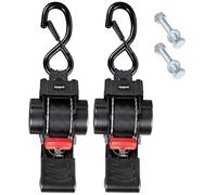 Ayaport Retractable Tie Down Straps to Trailer 1in x 6ft | Bolt-on Transom Tie Downs - 2000lbs Break Strength, Medium Duty Boat Trailer Ratchet Straps 2pk
