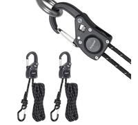 Ayaport Rope Ratchet Tie Down with Safety Lock Clip 1/4" x 12' Heavy Duty One-Piece Adjustable Kayak Straps for Tent, Tarp, Canopy Tie Downs