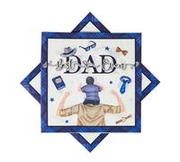 AYAROS 40pcs Happy Father’s Day Napkins - Blue Disposable Best Dad Ever Luncheon Dinner Paper Napkins for Fathers Day Love Dad Birthday Beach Party Picnic 6.5"