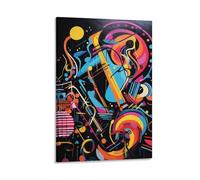 AYAROS Abstract Musical Instruments Wall Art Canvas Prints | Colorful Classical Music Abstract Wall Decor Artwork for Home Office