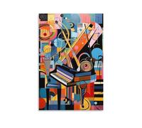AYAROS Abstract Piano Printed Canvas Posters Vintage Music Instruments Wall Decor Suitable for Living Rooms Bedroom