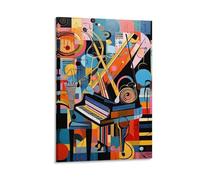 AYAROS Abstract Piano Wall Art Canvas Prints | Vintage Music Instruments Wall Decor Artwork for Home Office
