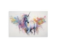 AYAROS Abstract Unicorn Printed Canvas Posters Beautiful Retro Colourful Animal Wall Decor Suitable for Living Rooms Bedroom