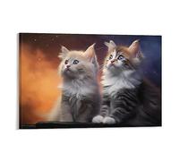 AYAROS Animal Cool Kitten Canvas Wall Art for Bedroom | Contemporary Cute Cat Wall Decor Artwork for Room Office