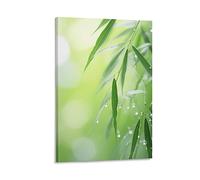 AYAROS Bamboo Leaves Raindrops Painting Poster Classic Simple Beautiful Plant Canvas Wall Art Prints Painting for House Room