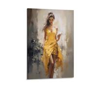 AYAROS Beautiful Woman Art Poster Prints Retro Gorgeous Dress Fashion Canvas Wall Decor Artwork for Home Office