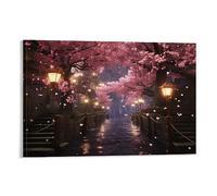 AYAROS Cherry Blossom Season Printed Canvas Posters Countryside Gorgeous Flowers Wall Decor Suitable for Living Rooms Bedroom