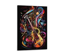AYAROS Cool Guitar Wall Art Canvas Poster Glam Music Instruments Wall Decor Poster Dormitory Decor Painting Art Framed 24x36 inch