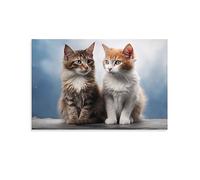 AYAROS Cute Cat Wall Art Canvas Poster Classical Warm Beautiful Kitten Wall Decor Poster Dormitory Decor Painting Art Unframed 16x24 inch