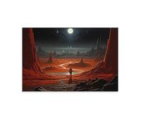AYAROS Eccentric Wasteland Art Poster Prints Moon Sights Modern Science Fiction Style Fashion Canvas Wall Decor Artwork for Home Office