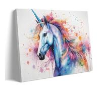 AYAROS Exquisite Unicorn Wall Art Prints Colourful Vintage Animal Contemporary Pictures on Canvas Poster Wall Decor for Bedroom Home Decorations 08x12inch(20x30cm)