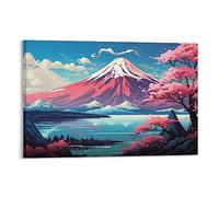 AYAROS Japan Famous Mountains Printed Canvas Posters Abstract Scenery Trees Wall Decor Suitable for Living Rooms Bedroom