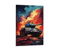 AYAROS Medieval Tanks Printed Canvas Posters Cool Looking Battlefield Retro Style Wall Decor Suitable for Living Rooms Bedroom