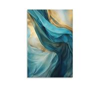 AYAROS Modern Textured Art Poster Prints Blue Gold Color Retro Abstract Fashion Canvas Wall Decor Artwork for Home Office