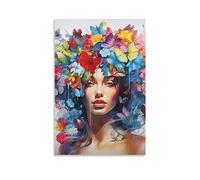 AYAROS Modern Woman Art Poster Prints Beautiful Flowers Colorful Woman Fashion Canvas Wall Decor Artwork for Home Office