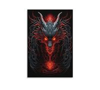AYAROS Mysterious Dragon Printed Canvas Posters Classic Vintage Fantasy Animal Wall Decor Suitable for Living Rooms Bedroom Unframed 08x12 inch
