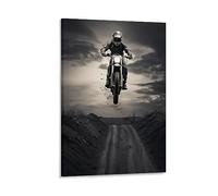 AYAROS Retro Motorcycle Sports Canvas Wall Art for Bedroom Extreme Sports Off Road Racing Wall Decor Poster for Room Aesthetic