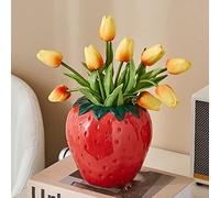 AYAROS Vintage Ceramic Vase for flowers Creative Strawberry Shaped Flower Pot Unique Home Decoration for Living Room Kitchen Garden Decor