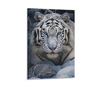 AYAROS Vintage Tiger Wall Art Canvas Prints | Modern Fierce Winter Animal Wall Decor Artwork for Home Office