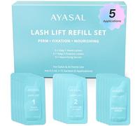 AYASAL Lash Lift Kit Refills: Step 1+2 Refill Set, Korean Thio-Free Lash Perm - Professional Long Lasting Results Up To 6-8 Weeks - Eyelash Curling Set at Home - For 5 Applications