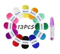 Ayasee Ball Winders, Crochet Swift Yarn Fiber String Ball Wool Winder DIY Tool Kit, 12PS Acrylic Yarn+1PS Scissors(13)