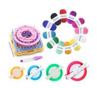 Ayasee Weaving Loom Kit, Flower Knitting Loom Kit, Frame Looms, Knitting Wool, Round/Square Knitting Looms Craft Kit Multi Color (Flower Maker + Pom Maker + Yarn)