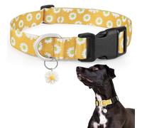 Ayaseen Small Dog Collar with Daisy Charm, Floral Girl Boy Yellow Dog Collar Small Dogs, Soft Cute Flower Pet Collars for Male Females - Yellow, XS