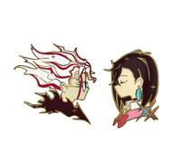 AyaseMomo＆TakakuraKen Figure Badge 2 Pieces, Anime Dandadans Brooch Metal Badge, Momo＆Ken Cosplay Accessories Bag Decor