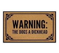 Ayatow Front Door Mat Indoor Entrance, Warning The Dogs a Dickhead Holiday Monogrammed Doormat Outdoor 30" X 18" Size, Funny Welcome Floor Mats Outside Inside Non Slip with Rubber Backing