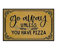 Ayatow Go Away Unless You Have Pizza Personalized Funny Door Mats Outside Entryway Decor 23.6" X 15.7", Funny Housewarming Gift Welcome Mat for The Entrance Way Personalized Monogram Doormats Gift