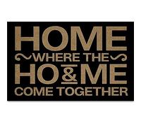 Ayatow Home Where The Ho & Me Come Together Door Mat Outdoor 23.6x15.7 Inch, Outdoor Welcome Mat for Front Door Entrance Funny Durable Doormat for Porch, Patio, Home Entryway Decor Housewarming Gifts