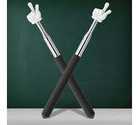 AYAWOW 2 Pcs Telescopic Retractable Finger Pointer Stick - Hand Extendable Teacher Pointer for Classroom, Elementary School & Kindergarten Supplies, Black