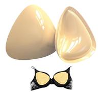 AYAYAMO 2PCS Self Adhesive Boob Pads Bra- Strapless, Stick on ，Invisible，Double Sided Sticky_Push up Breast Reusable Washable Beige，for Women Girls Bra Any Cup Cover